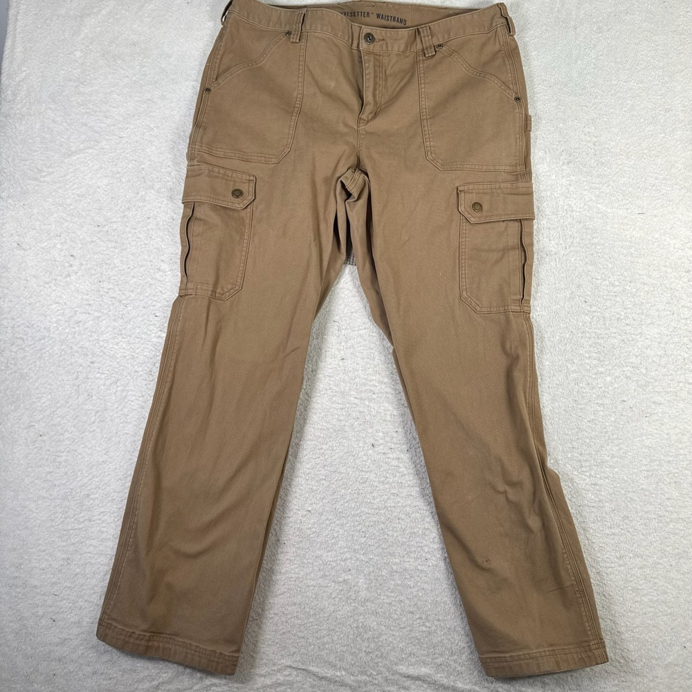 Duluth Trading Co Cargo Pants Womens 16 Brown Good Curvesetter Workwear 34701